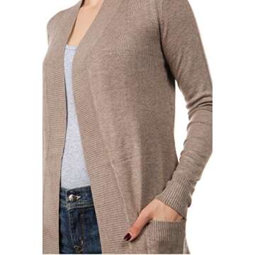 CIELO Women's Long Sleeve Sweater Duster Cardigan Camel S