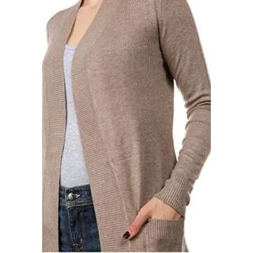 CIELO Women's Long Sleeve Sweater Duster Cardigan Camel S