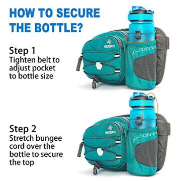 Waynorth Hiking Waist Bag Fanny Pack with Water Bottle Holder for Men Women Kids Running Hiking Dog Walking Travel Sport Waist Pack Fit All Phones (Bottle Not Included)