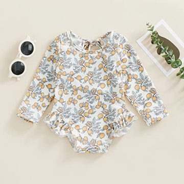 Adorable Baby Girl Long Sleeve Swimsuit for Summer Fun