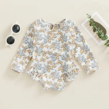 Adorable Baby Girl Long Sleeve Swimsuit for Summer Fun