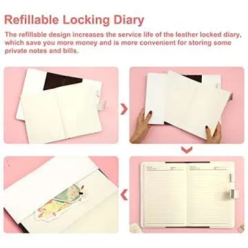 CAGIE Diary for Girls Age 8-12 Gifts for 9 10 11 12 Year Old Girls Diary with Lock, Tie Dye Design 192 Pages Lock Diary with Pen, 5.7 x 8.5 Inch Birthday Gifts for Girl Journal with Lock