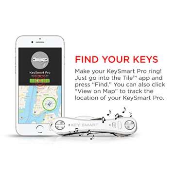 KeySmart Pro - Compact Smart Key Holder w LED Flashlight & Tile Bluetooth, EDC Key Organizer, Attach...