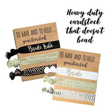 Pop Fizz Designs Bachelorette Party Favors Pack | 10 Bride Tribe Hair Ties and 1 Bride Hair Tie