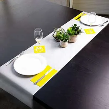 AH American Homestead Paper Dining Table Runner- 78 ft. Disposable Party Table Covers - 20 Perforated Table Runners 16” x 48”- Cloth-Like Table Cover Roll (Peach)