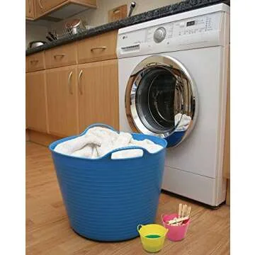 Red Gorilla Small Flexible Plastic Tub, Toy Storage, Laundry, Gardening & More, 14 Liter/3.7 Gallons, Blue