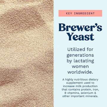 Mommy Knows Best Brewer's Yeast Powder for Lactation Support for Breastfeeding | Mild-Tasting, Debit...