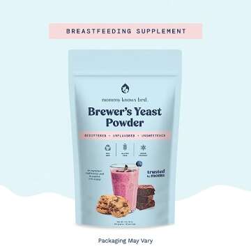 Mommy Knows Best Brewer's Yeast Powder for Lactation Support for Breastfeeding | Mild-Tasting, Debittered, Delicious in Lactation Cookies, Smoothies, Lactation Recipes, Gluten-Free, 10 oz