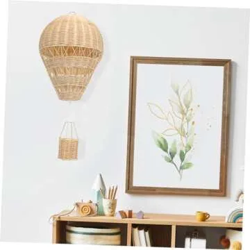 RUNROTOO rattan hot air balloon wedding party supplies inflatable hot air balloon beige home decor baseball balloon Wall-mounted Hot Air Balloon Woven Hanging Decor ribbon Christmas