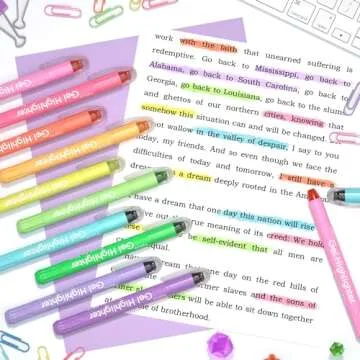 Tebik Gel Highlighter, 10 Colors Bible Safe Highlighter Study Kit, Highlighters Assorted Colors, Twistable Design, No Bleeding Great for Journaling, Highlighting and Study