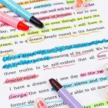 Tebik Gel Highlighter, 10 Colors Bible Safe Highlighter Study Kit, Highlighters Assorted Colors, Twistable Design, No Bleeding Great for Journaling, Highlighting and Study