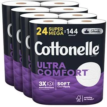Cottonelle Ultra Comfort Toilet Paper - 24 Super Mega Rolls of Softness