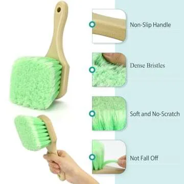 Fitosy Wheel Rim & Tire Brush Set, Soft & Stiff Bristle Wash Cleaning Supplies Kit for Car Body Exterior Surface, Carpet, Truck,SUV,RV,Motorcycle