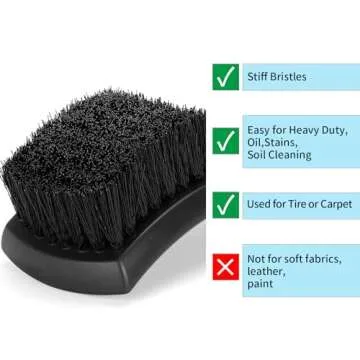 Fitosy Wheel Rim & Tire Brush Set, Soft & Stiff Bristle Wash Cleaning Supplies Kit for Car Body Exterior Surface, Carpet, Truck,SUV,RV,Motorcycle