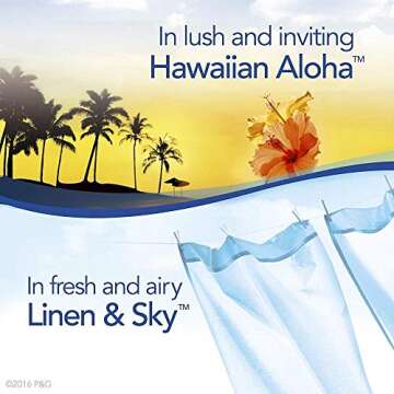 Febreze Car Air Fresheners, 2 Linen & Sky and 2 Hawaiian Aloha Scents, Odor Eliminator for Strong Od...