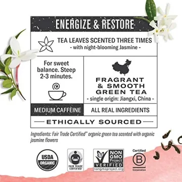 Numi Organic Jasmine Green Tea - Premium Floral Green Tea