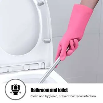 IUCGE Rubber gloves dishwashing 4 Pairs for Kitchen,Cleaning gloves for household Reuseable.(XL,Pink)