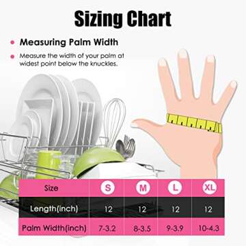 IUCGE Rubber gloves dishwashing 4 Pairs for Kitchen,Cleaning gloves for household Reuseable.(XL,Pink)