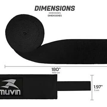 Muvin Boxing Hand Wraps - 3 Pairs, Semi-Elastic for All Sports