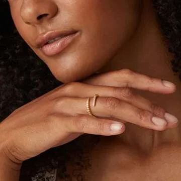 PAVOI 14K Gold Plated Eternity Band for Women