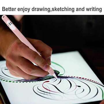 Case for Apple Pencil Grip 1st Generation Apple Pencil Cover Holder for Apple Pencil Sleeve Apple Pen Accessories with Protective Nib Cover Compatible with Apple Pencil 1st Generation Pink