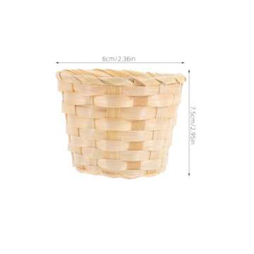Kisangel 12Pcs Mini Woven Basket Miniature Flower Basket Dollhouse Picnic Basket Tiny Party Favor Co...