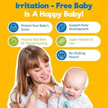 BABYSKIT Flexible Hollow Teething Tubes for Infants - Easy to Hold and Clean Teething Straws for Babies, Safe Silicone Teething Stick for Babies Quality Teething Tubes for Babies 0-6 Months