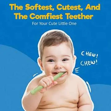 BABYSKIT Flexible Hollow Teething Tubes for Infants - Easy to Hold and Clean Teething Straws for Babies, Safe Silicone Teething Stick for Babies Quality Teething Tubes for Babies 0-6 Months