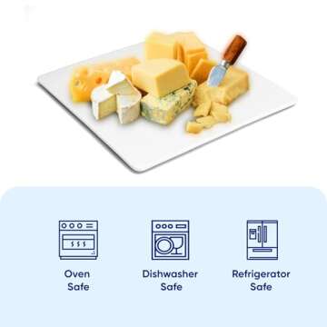 Sisson Distribution Premium Porcelain Square Serving Platter - 10 Inch, Elegant White Butter Board for Cheese, Charcuterie, Weddings, Parties, Microwave & Dishwasher Safe