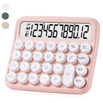 Cute 12 Digit GUDTEKE Calculator with Mechanical Switch and Big Buttons