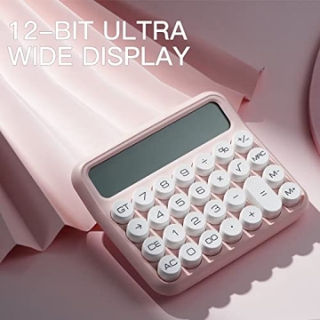Cute 12 Digit GUDTEKE Calculator with Mechanical Switch and Big Buttons
