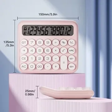 Cute 12 Digit GUDTEKE Calculator with Mechanical Switch and Big Buttons