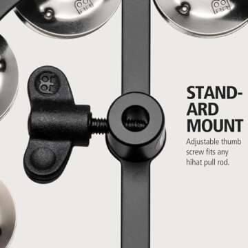 Meinl Cymbals HTHH1BK Mountable Hihat Tambourine with Steel Jingles (VIDEO)