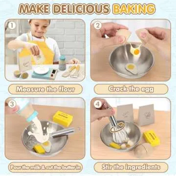 Lehoo Castle Play Food Set: Wooden Kitchen Baking Set for Kids ages 3+