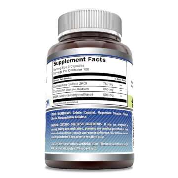 Amazing Formulas Glucosamine + Chondroitin + MSM - 240 Capsules (Non-GMO) - Supports Healthy Joint, ...