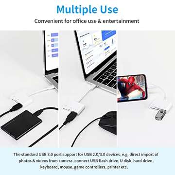 USB C SD Card Reader Adapter, Fermoved Type C Micro SD TF Card Reader Adapter, 3 in 1 USB C to USB Camera Memory Card Reader Adapter for New Pad Pro MacBook Pro and More UBC C Devices