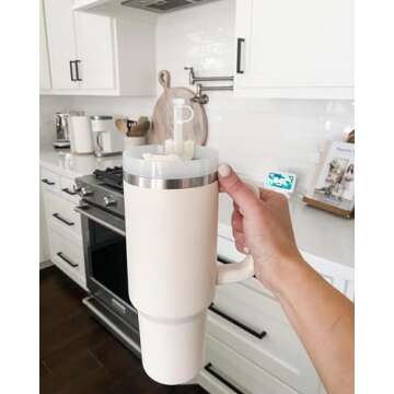 4pcs Straw Topper Cap for Stanley Straw Cover 40 oz 30 oz 10mm Food Grade Silicone Stanley Cup Accessories Cute Large Cloud Straw Tips Cover Protector Plugs for Stanley Tumblers with Handle