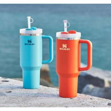 4pcs Straw Topper Cap for Stanley Straw Cover 40 oz 30 oz 10mm Food Grade Silicone Stanley Cup Accessories Cute Large Cloud Straw Tips Cover Protector Plugs for Stanley Tumblers with Handle