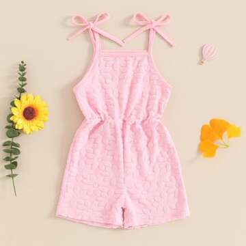 FOMOYUU Toddler Baby Girl Sleeveless Sling Romper Summer Floral Printed Clothes Infant Tie-Up Halter...