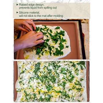 4PCS Silicone Dehydrator Mats with Edge - Silicone Sheets Compatible with Cosori CP267-FD, Nonstick Silicone Tray Liner, High Temperature Resistance Reusable for Fruits Meat Vegetables Herbs