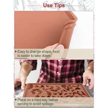 4PCS Silicone Dehydrator Mats with Edge - Silicone Sheets Compatible with Cosori CP267-FD, Nonstick Silicone Tray Liner, High Temperature Resistance Reusable for Fruits Meat Vegetables Herbs