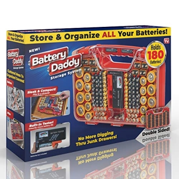 Ontel Battery Daddy Battery Organizer with Tester Stores 180