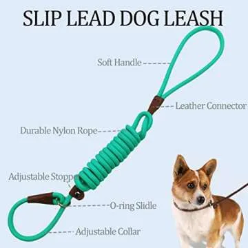 MayPaw Slip Lead Control Leash for Dogs No Pull, 13+ Colors Classic Dog Lead 7 FT Pet Slip Leash, 1/...