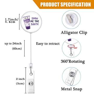 Retractable Badge Reel with Alligator Clip – Stylish ID Holder for Nurses and Professionals