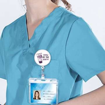 Stylish Badge Reel Retractable Alligator Clip for Nurses