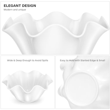 CALLARON 30oz Ceramic Wave Salad Bowl - Elegant & Functional