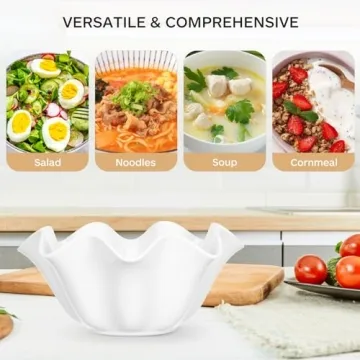 CALLARON 30oz Ceramic Wave Salad Bowl - Elegant & Functional