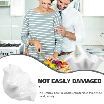 CALLARON 30oz Ceramic Wave Salad Bowl - Elegant & Functional