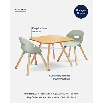Lalo Kids Table and Chairs Set for Safe Playtime
