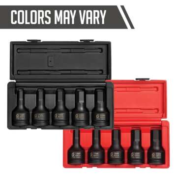 SUNEX TOOLS 5153DD, 1/2 Inch Drive Master Impact Socket Set, Double Deep, 29-Piece, SAE/Metric, 7/16...